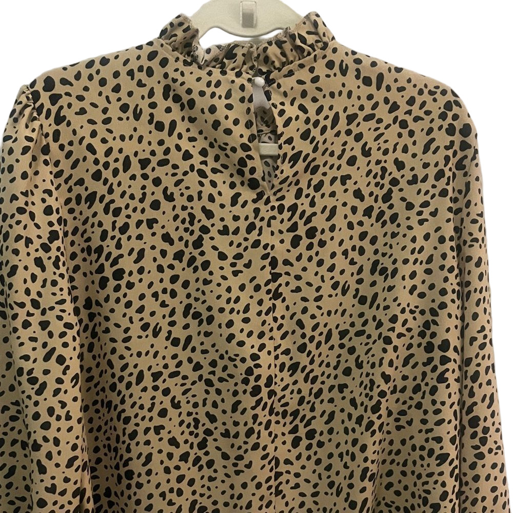 Leopard Print Long Sleeve Blouse